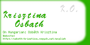 krisztina osbath business card