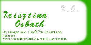 krisztina osbath business card